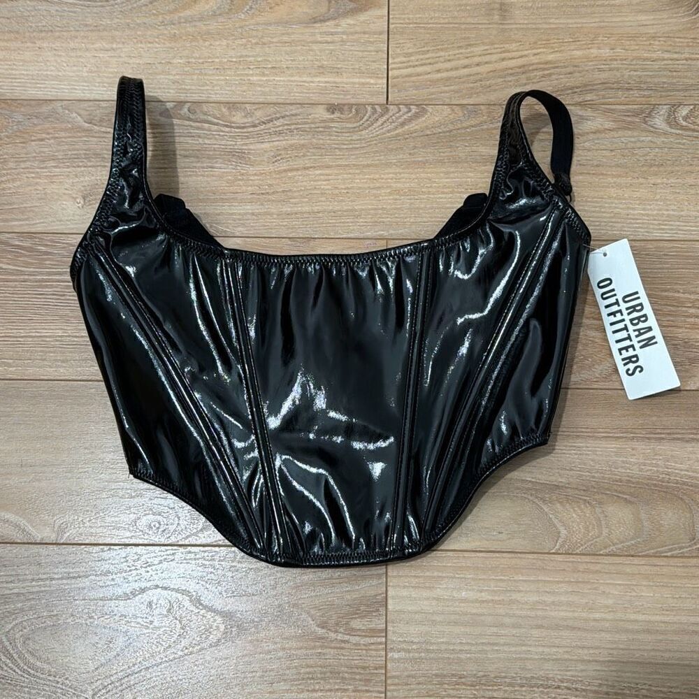 NWT Urban Outfitters Out from under loverstruck patent corset top size small - Picture 1 of 8